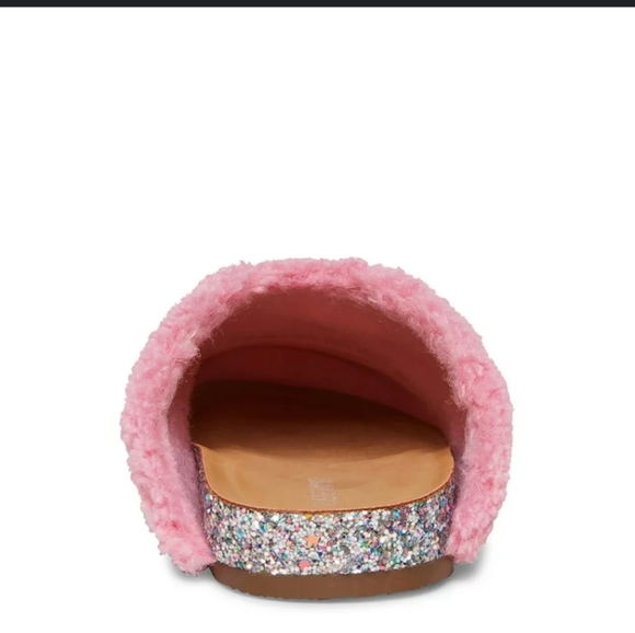 🆕Steve Madden Pink Sherpa Glitter Clogs Size 4Y Big Girls - Picture 9 of 11
